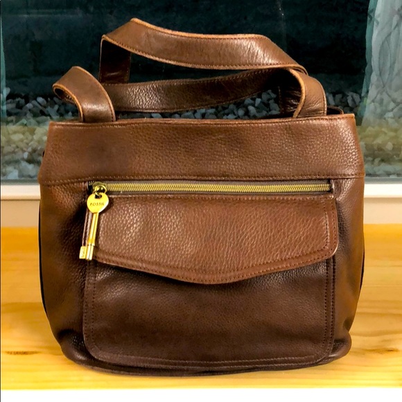 Vintage fossil bag purse leather key shoulder - Picture 3 of 7